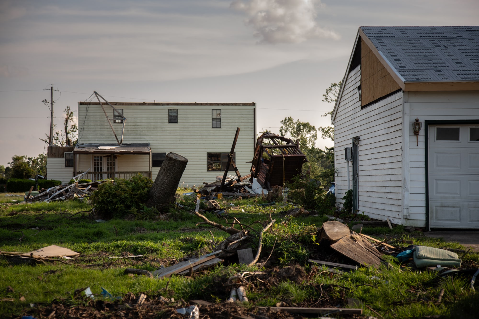 Exactly eight years after an EF5 tornado tore through Joplin, Missouri – killing 161 people and destroying a third of the city's homes – a twister hit Carl Junction, just north of Joplin, on May 22, 2019. (Brigette Waltermire/News21)