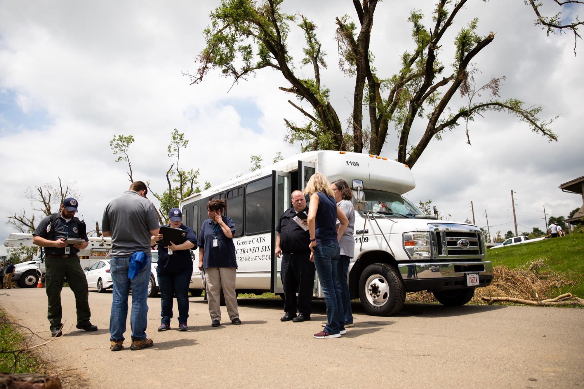 FEMA agents arrived in Dayton, Ohio, to do home inspections a week after the tornado hit. More than a dozen federal agencies provide financial help, including the Small Business Administration and the Fire Management Assistance Grant Program. (Stacy Fernández/News21)